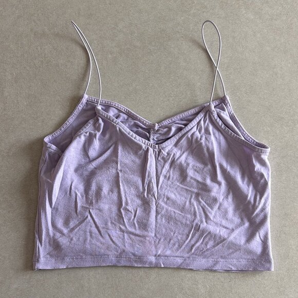 ASOS Design Lilac Crop Cami with Ruched Front and Spaghetti Straps - Picture 3 of 7